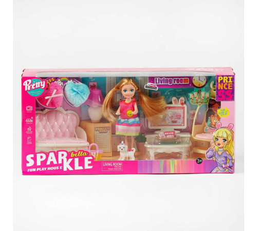 Лялька з меблями 7019 (32) висота 13 см, вітальня, аксесуари, улюбленець, меблі, предмети декору, в коробці – в наличии! Купите сейчас у KAZKOVA