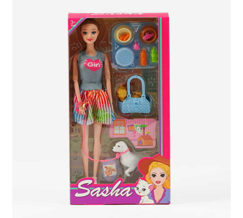 Лялька 51818 (60/2) висота 29 см, 2 домашні улюбленці, знімне взуття, в коробці