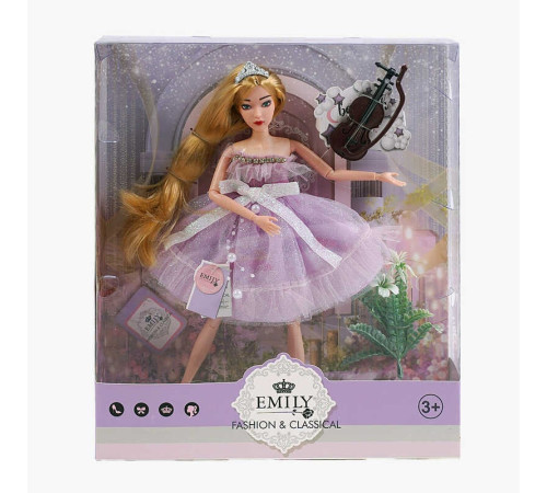 Лялька QJ 118 (48/2) діадема, скрипка, квітка, висота 30 см, в коробці