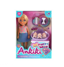 Лялька з аксесуарами 606008 (96) висота - 13 см, рухомі кінцівки, прошите волосся, гумова голова, фігурки песиків, аксесуари