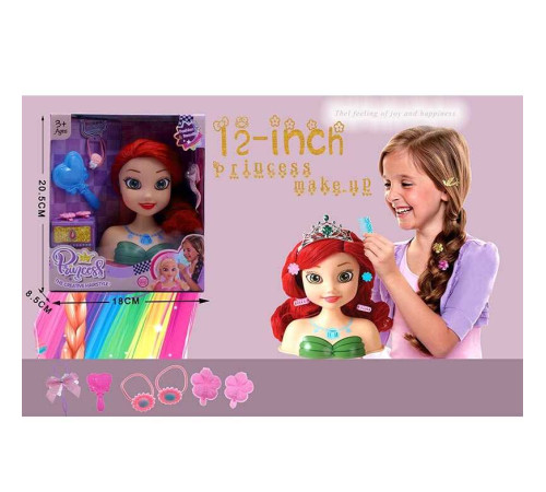 Манекен для зачісок 2615 Штрих = 35448 (96/2) імітація скляних очей, аксесуари, гребінець, в коробці