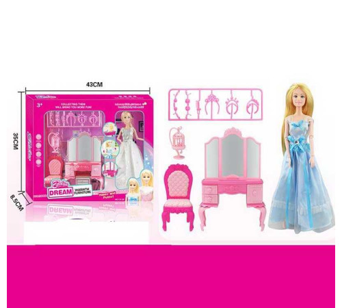 Лялька 131-29 (24) 30 см, шарнірні суглоби, аксесуари, меблі, в коробці