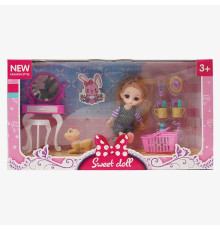 Лялька R 100-155-31 (48/2) 15 см, імітація скляних очей, шарнірні суглоби, аксесуари, в коробці