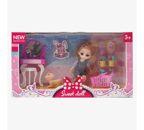 Лялька R 100-155-31 (48/2) 15 см, імітація скляних очей, шарнірні суглоби, аксесуари, в коробці