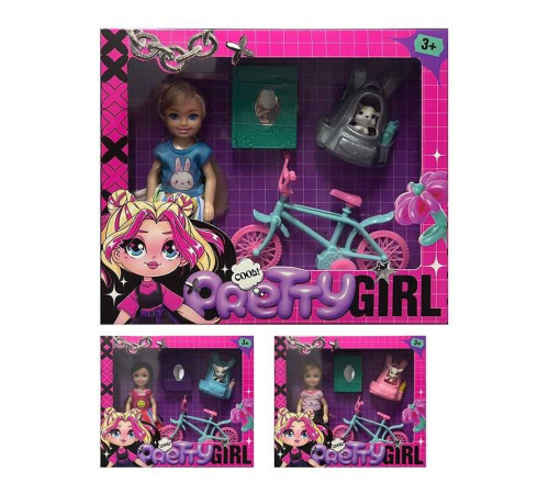 Лялька 2002 B (144/2) 3 види, 14 см, велосипед, улюбленець, в коробці, ВИДАЄТЬСЯ ТІЛЬКИ МІКС ВИДІВ