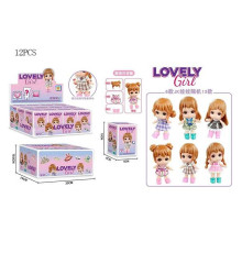 Лялька XT 105 (24) ЦІНА ЗА 12 ШТУК В БЛОЦІ, 7 см, імітація скляних очей, аксесуари, в коробці