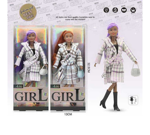 Лялька WX 256-1 (96/2) 2 види, 30 см, сумочка, шарнірні суглоби, знімний одяг, прошите волосся, в коробці