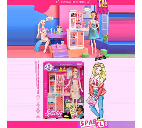 Лялька 7013 (48) 2 види, 30 см, шарнірні суглоби, кухня, посуд, фартушок, в коробці