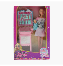 Лялька WG 245 (72/2) висота: 30см, пупсик, пеленальний столик із ванночкою, знімний одяг, рухомі кінцівки, аксесуари, в коробці