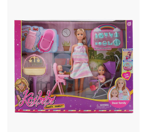 Набір ляльок WG 247 (24/2) висота: 30 см, знімний одяг, рухомі кінцівки, аксесуари, візочок, стільчик для годування, ліжечко, в коробці