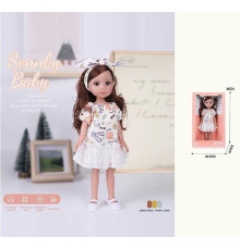 Лялька MN 338 (48) висота: 34 см, імітація скляних очей, взуття, в коробці