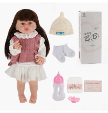 Лялька XBY 5557 (12) висота 52 см, гумова, пляшечка, памперс, соска, шкарпетки, шапочка, в коробці