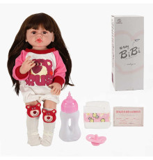 Лялька XBY 3378-5522 (12) висота 52 см, гумова, пляшечка, памперс, соска, шкарпетки, в коробці