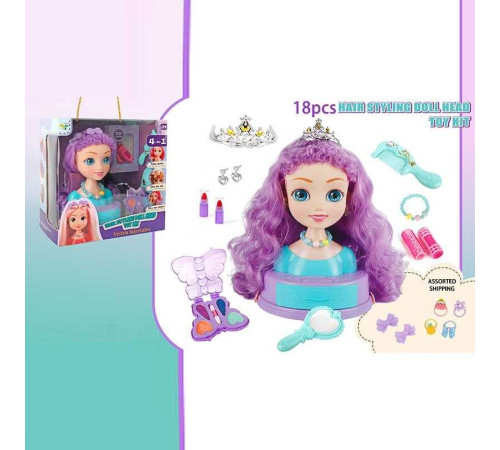 Манекен для зачісок SR 006 (18/2) косметика, перукарські інструменти, заколки, резинки, в коробці