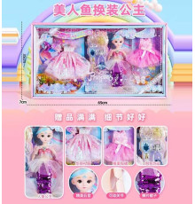 Лялька 8103 (20) висота: 28 см, шарнірні з’єднання, прошите волосся, знімний одяг, взуття, 2 додаткові сукні, аксесуари, в коробці