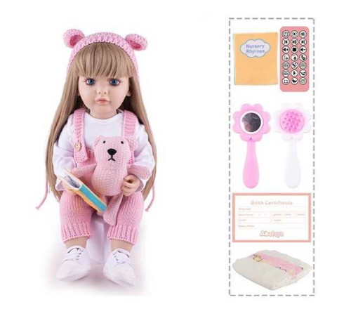 Інтерактивна лялька TK 1709-83 (9) "WToys", ОЗВУЧУВАННЯ УКРАЇНСЬКОЮ МОВОЮ, висота 55 см, пульт, на батарейках, аксесуари, рухає кінцівками, казки, пісні, віршики, скоромовки, відповідає на запитання, звуки тварин, мелодії, повторюшка, в коробці