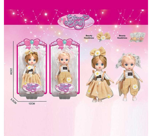 Лялька SK 101 (144/2) 2 види, висота: 16 см, імітація скляних очей, шарнірні суглоби, на листі