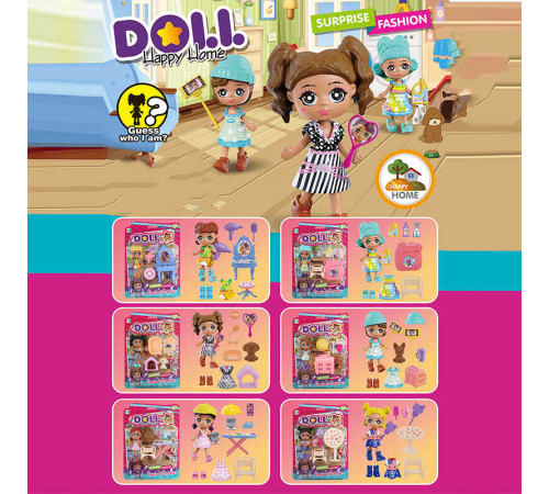 Лялька KZ 9011 (300/2) середня висота ляльки 9 см, аксесуари, рухомі кінцівки, на листі, ВИДАЄТЬСЯ ТІЛЬКИ МІКС ВИДІВ