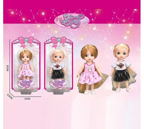 Лялька SK 097 (144/2) 2 види, висота: 16 см, імітація скляних очей, шарнірні суглоби, на листі