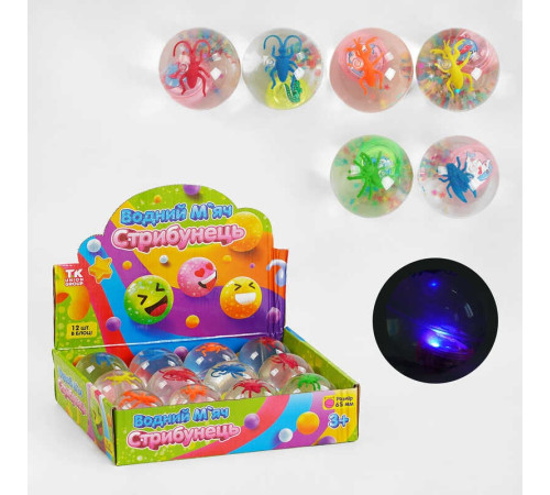 М'яч стрибун C 58470 (12) “TK Group”, ЦІНА ЗА 12 ШТУК В БЛОЦІ, підсвічування, діаметр 6.5 см