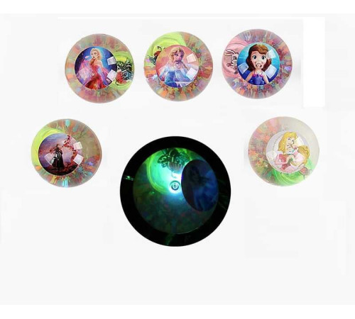 М`яч стрибун C 65458 (12) ЦІНА ЗА 12 ШТУК У ПАКЕТІ, “Героїня”, блискітки, підсвічування