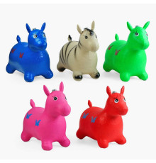 Стрибун гумовий С 65474 (30) 5 кольорів, “Коник”, 1300 грамів, музичний чип, іржання, цокот копит, підсвічування, ВИДАЄТЬСЯ ТІЛЬКИ МІКС ВИДІВ, в пакеті
