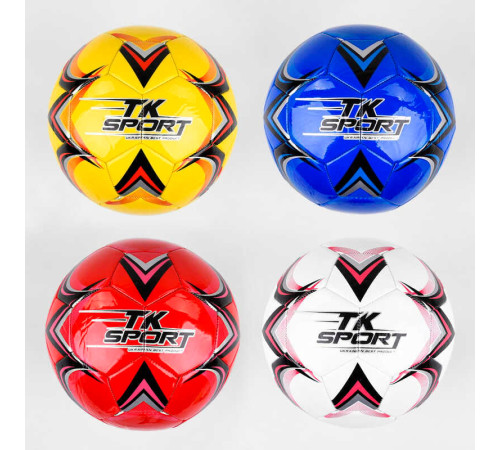 М'яч футбольний C 44455 (60) "TK Sport", 4 види, вага 330-350 грамів, матеріал м'який PVC, балон гумовий