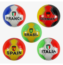 М`яч футбольний C 62397 (80) 5 кольорів, вага 300-310 грамів, гумовий балон, матеріал PVC, розмір №5, ВИДАЄТЬСЯ МІКС