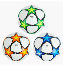 М`яч футбольний C 64691 (30) 3 види, вага 420 грамів, матеріал PU, балон гумовий, клеєний, (поставляється накачаним на 90), ВИДАЄТЬСЯ МІКС