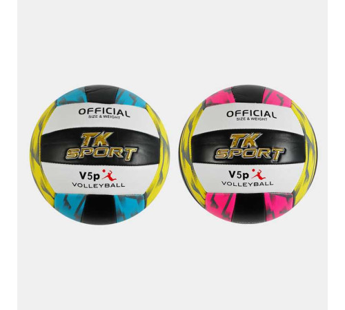 М`яч волейбольний C 60987 (60) "TK Sport" 2 види, матеріал м`який PVC, вага 280-300 грамів, розмір №5