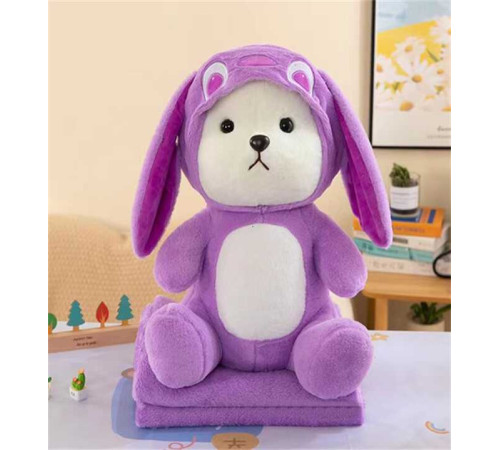 М’яка іграшка M 18201 (50) “Ведмедик”, висота 42 см, герой, плед, синтепоновий наповнювач