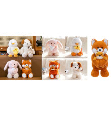 М`яка іграшка M 18471 (120) 4 види, з дитинкою, лапки на магнітах, ВИДАЄТЬСЯ ТІЛЬКИ МІКС ВИДІВ