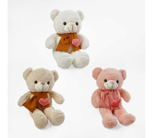 М`яка іграшка M 18056 (50) “Ведмедик”, 3 кольори, висота 54 см, синтепоновий наповнювач, ВИДАЄТЬСЯ ТІЛЬКИ МІКС ВИДІВ