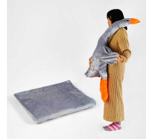 гр М`яка іграшка "Гусак-обіймак" 81651 (20) З ПЛЕДОМ 101х93 см, висота іграшки100 см, колір сірий