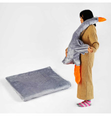 гр М`яка іграшка "Гусак-обіймак" 81651 (20) З ПЛЕДОМ 101х93 см, висота іграшки100 см, колір сірий