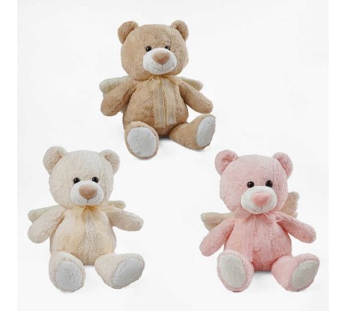 М`яка іграшка M 18122 (20) “Ведмедик з крилами”, 3 кольори, висота в сидячому положенні 55 см, синтепоновий наповнювач, ВИДАЄТЬСЯ ТІЛЬКИ МІКС ВИДІВ