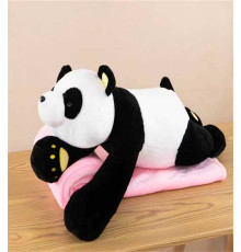 М’яка іграшка M 18204 (50) “Панда”, довжина 67 см, плед 170*105 см