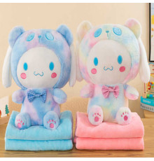 М`яка іграшка M 18275 (50) 2 види, герой, висота 43см, сидяча, бантик, плед: 175х105 см