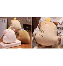 М`яка іграшка M 18207 (50) “Капібара”, 30 см, плед: 140х190 см, муфта