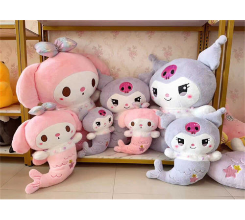 М’яка іграшка M 18609 (60) герой-русалка, висота 46 см, силіконовий знак на голові, намисто з рюшем