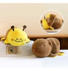 М`яка іграшка M 18462 (300) 2в1, "Бджілка-капібара", двостороння, вивернушка, довжина 20.5 см