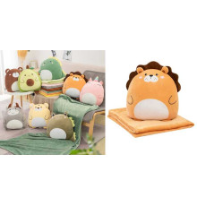 М`яка іграшка M 18744 (50) "Звірятко", висота 30 см, пледик 205х90 см, ВИДАЄТЬСЯ ТІЛЬКИ МІКС ВИДІВ