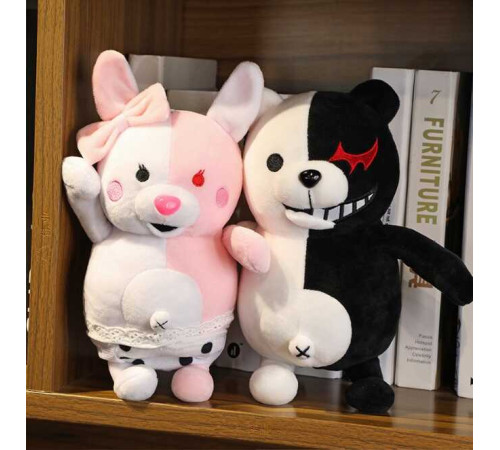 М'яка іграшка С 48614 (400) 2 види, ведмедик Монокума з аніме Данганронпа, двосторонній, 25 см