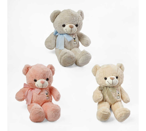 М`яка іграшка M 18058 (40) “Ведмедик”, 3 кольори, висота 50 см, синтепоновий наповнювач, ВИДАЄТЬСЯ ТІЛЬКИ МІКС ВИДІВ