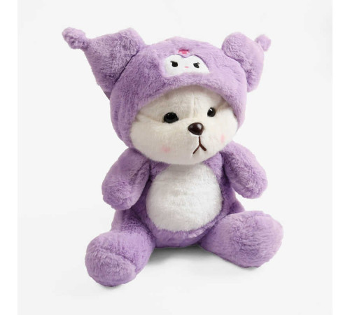 М’яка іграшка M 17942 (80) “Ведмедик”, висота 33см, сидяча, пластикові очі, знімний капюшон