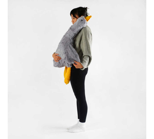 гр М`яка іграшка "Гусак-обіймак" 23631 (20) розмір 70 см, колір сірий, наповнювач холофайбер