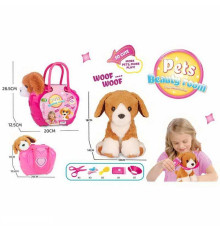 Тваринка DR 5126 (48/2) “Цуценя”, м’яка іграшка, набір грумера, сумка-переноска, 7 аксесуарів, у сумці