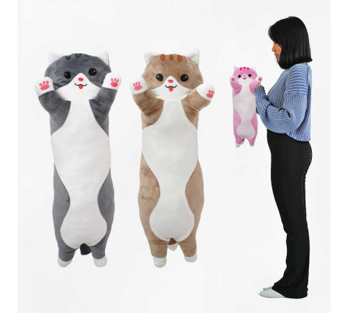 гр М`яка іграшка "Кіт Батон" К45238 (1) довжина 50 см, у пакеті ВИДАЄТЬСЯ МІКС ВИДІВ