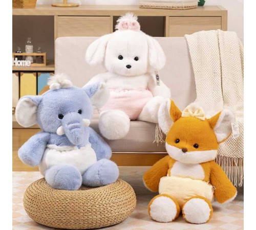 М`яка іграшка M 18580 (120) 3 види, “Звірятко”, висота 47см, підгузок на резинці, пластикові очі, ВИДАЄТЬСЯ ТІЛЬКИ МІКС ВИДІВ