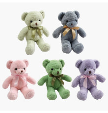 М`яка іграшка M 18522 (150) "Ведмедик", висота 35 см, пластикові очі, бантик, ВИДАЄТЬСЯ ТІЛЬКИ МІКС ВИДІВ